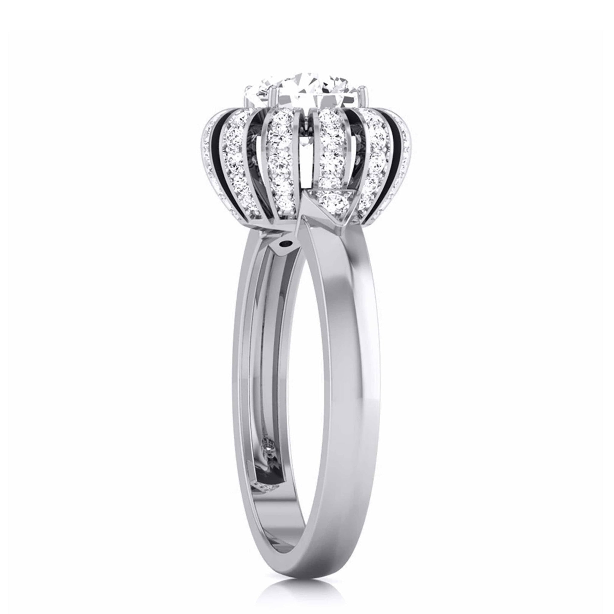 Jewelove™ Women's Band only / J VS 1-Carat Solitaire Designer Platinum Diamond Ring  for Women JL PT 8052-C