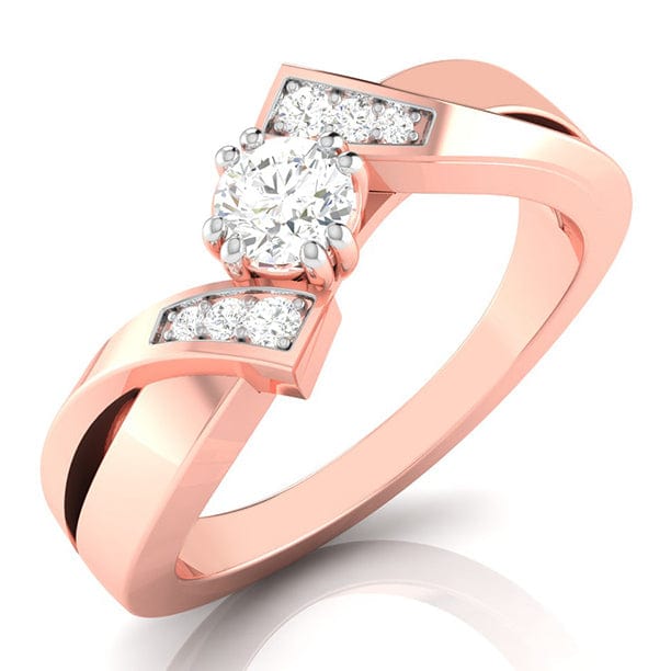 Jewelove™ Rings Women's Band only / VS J 1-Carat Solitaire Diamond Designer Rose Gold Solitaire Ring JL AU G 104R-C