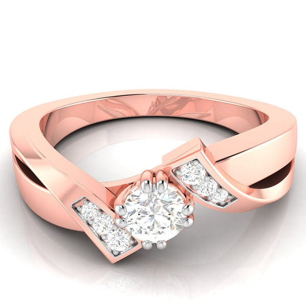 Jewelove™ Rings Women's Band only / VS J 1-Carat Solitaire Diamond Designer Rose Gold Solitaire Ring JL AU G 104R-C