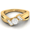 Jewelove™ Rings Women's Band only / VS J 1-Carat Solitaire Diamond Designer Yellow Gold Solitaire Ring JL AU G 104Y-C