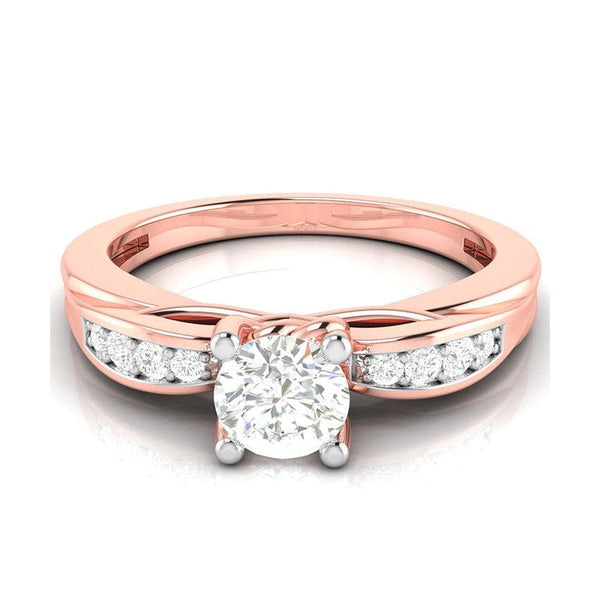 Jewelove™ Rings Women's Band only / VS J 1-Carat Solitaire Diamond Shank 18K Rose Gold Ring with Hidden Heart JL AU G 118R-C