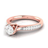 Jewelove™ Rings Women's Band only 1-Carat Solitaire Diamond Shank 18K Rose Gold Solitaire Ring JL AU G 109R-C
