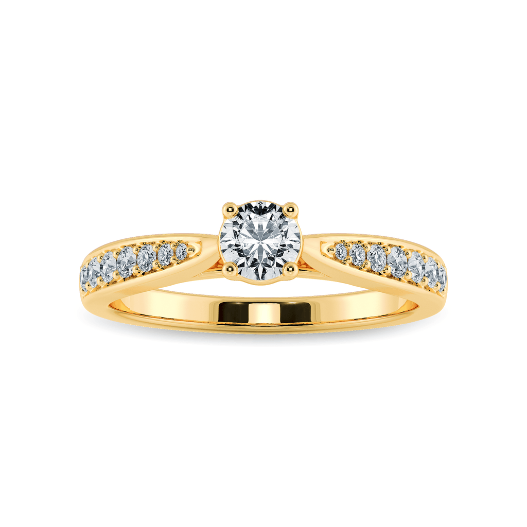 Jewelove™ Rings Women's Band only / VS J 1-Carat Solitaire Diamond Shank 18K Yellow Gold Ring JL AU 1286Y-C