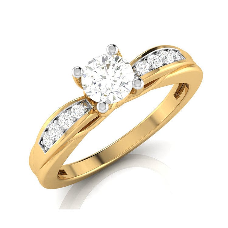 Jewelove™ Rings Women's Band only / VS J 1-Carat Solitaire Diamond Shank 18K Yellow Gold with Hidden Heart JL AU G 118Y-C