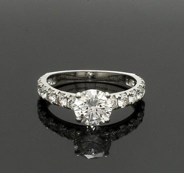 Jewelove™ Rings VS J / Women's Band only 1-Carat Solitaire Diamond Shank Platinum Ring JL PT 1350-B
