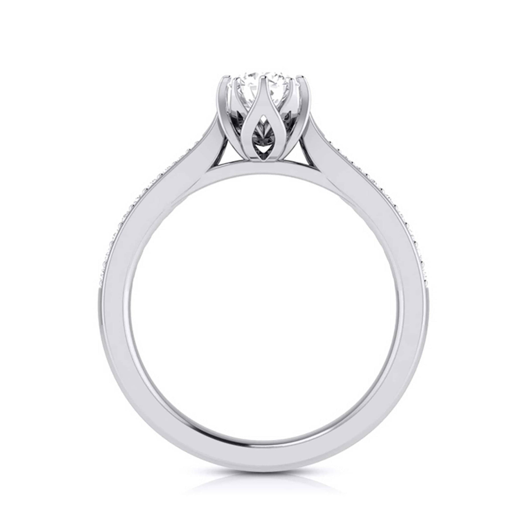 Jewelove™ Rings J VS / Women's Band only 1-Carat Solitaire Diamond Shank Platinum Ring JL PT G 109-C