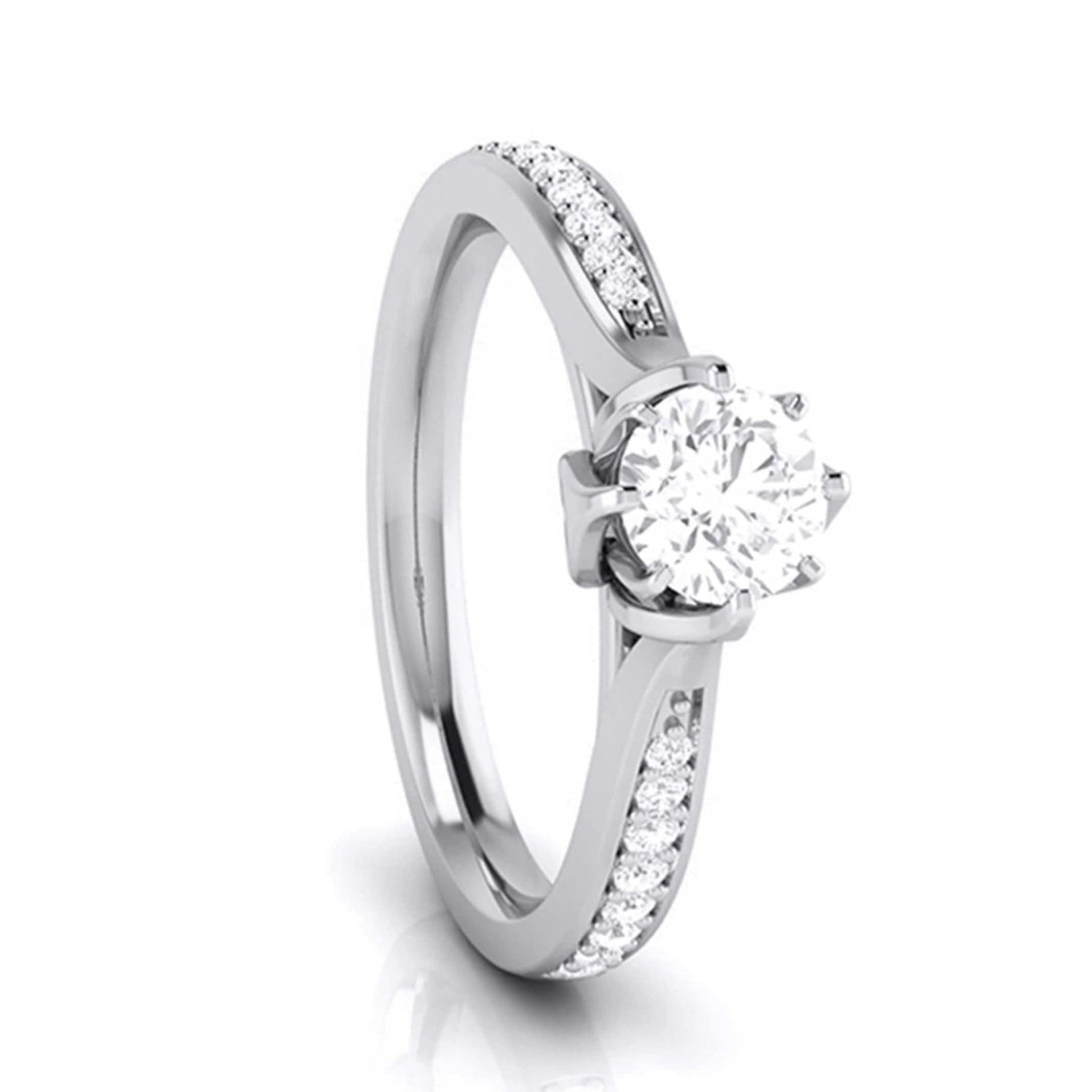Jewelove™ Rings J VS / Women's Band only 1-Carat Solitaire Diamond Shank Platinum Ring JL PT G 109-C