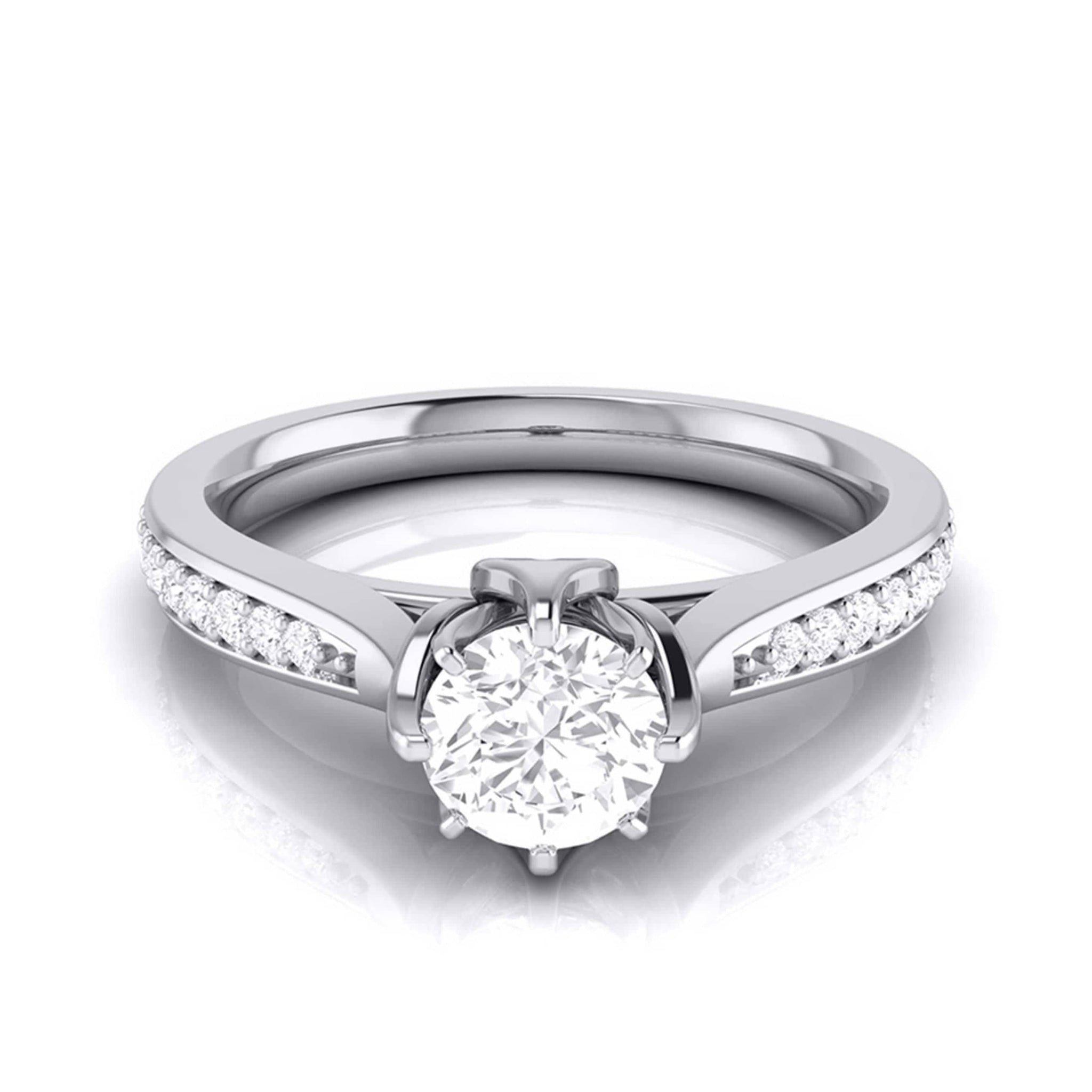 Jewelove™ Rings J VS / Women's Band only 1-Carat Solitaire Diamond Shank Platinum Ring JL PT G 109-C