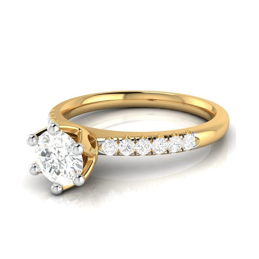 Jewelove™ Rings Women's Band only / VS J 1-Carat Solitaire Diamond Shank Yellow Gold Ring JL AU G 105Y-C