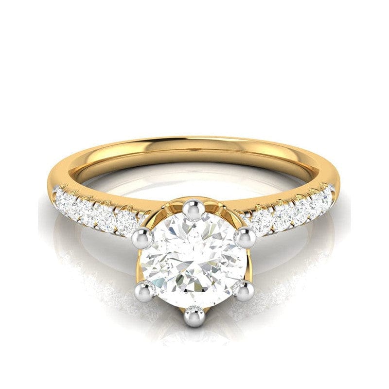 Jewelove™ Rings Women's Band only / VS J 1-Carat Solitaire Diamond Shank Yellow Gold Ring JL AU G 105Y-C