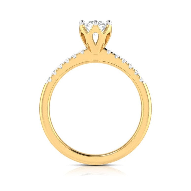 Jewelove™ Rings Women's Band only / VS J 1-Carat Solitaire Diamond Shank Yellow Gold Ring JL AU G 105Y-C