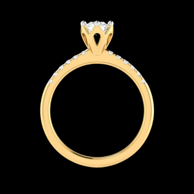 Jewelove™ Rings Women's Band only / VS J 1-Carat Solitaire Diamond Shank Yellow Gold Ring JL AU G 105Y-C