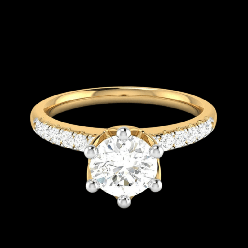 Jewelove™ Rings Women's Band only / VS J 1-Carat Solitaire Diamond Shank Yellow Gold Ring JL AU G 105Y-C