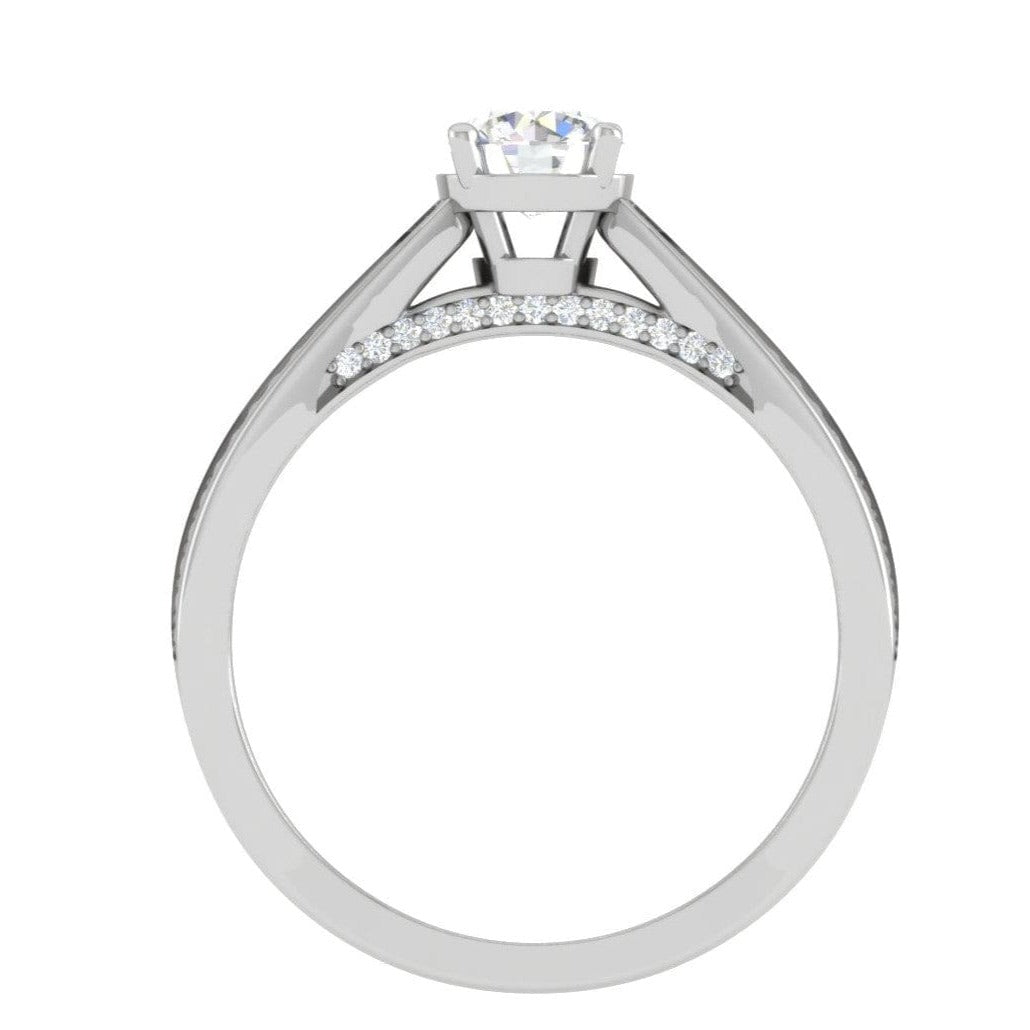 Jewelove™ Rings VS J / Women's Band only 1-Carat Solitaire Diamond Split Shank Platinum Ring JL PT RP RD 165-C