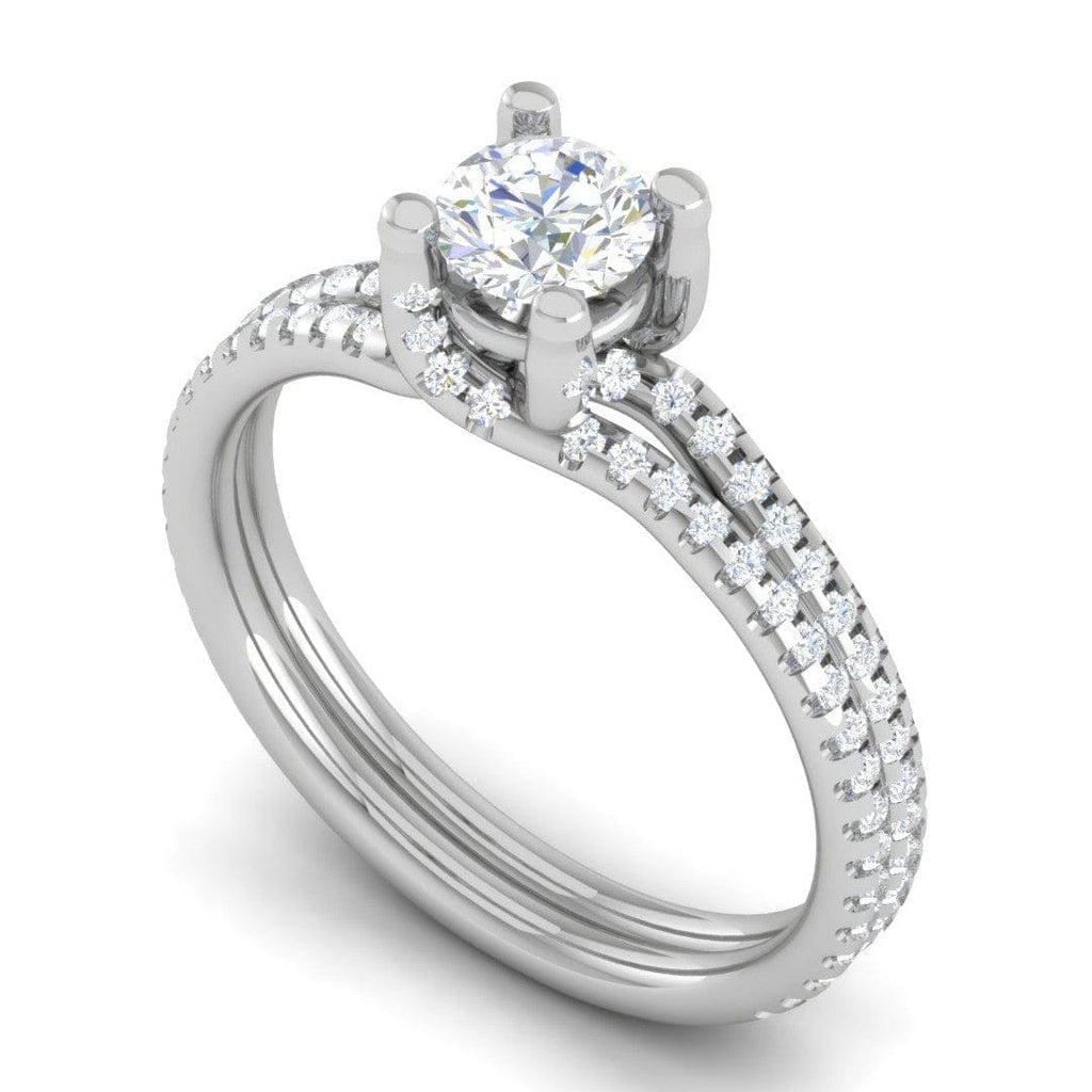 1-Carat Solitaire Diamond Split Shank Platinum Ring JL PT RP RD 182-C ...