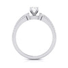 Jewelove™ Rings J VS / Women's Band only 1-Carat Solitaire Engagement Ring for Women with 2-Row Diamonds Shank JL PT G 116-C