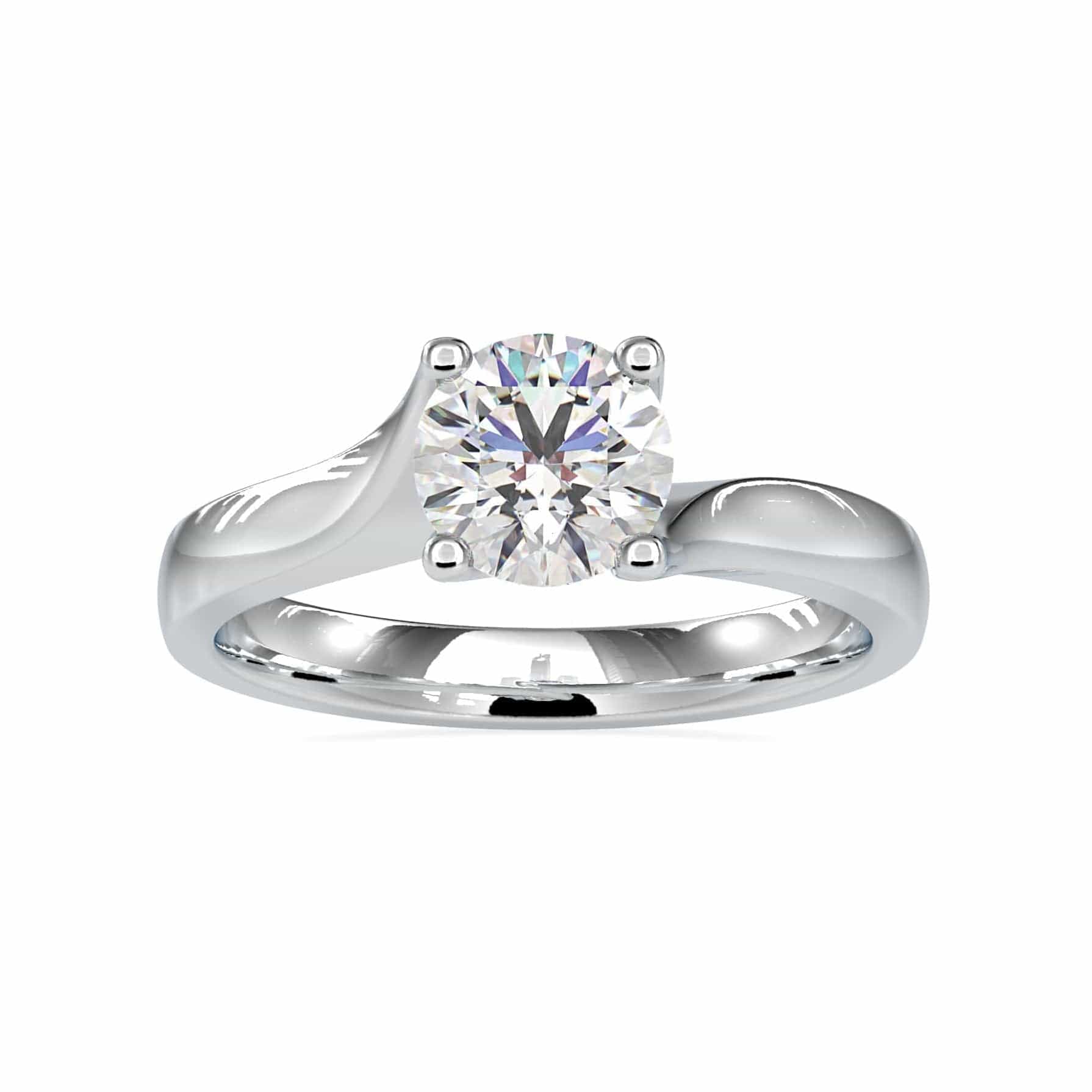Jewelove™ Rings VS J / Women's Band only 1-Carat Solitaire Engagement Ring JL PT 0051-C