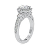 Jewelove™ Rings VS I / Women's Band only 1-Carat Solitaire Halo Diamond Accents Shank Platinum Ring JL PT 0156-B