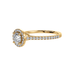 Jewelove™ Rings Women's Band only / VS J 1-Carat Solitaire Halo Diamond Shank 18K Yellow Gold Ring JL AU 1294Y-C