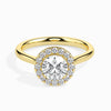 Jewelove™ Rings Women's Band only / VS J 1-Carat Solitaire Halo Diamond Shank 18K Yellow Gold Ring JL AU 19021Y-C