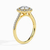 Jewelove™ Rings Women's Band only / VS J 1-Carat Solitaire Halo Diamond Shank 18K Yellow Gold Ring JL AU 19031Y-C