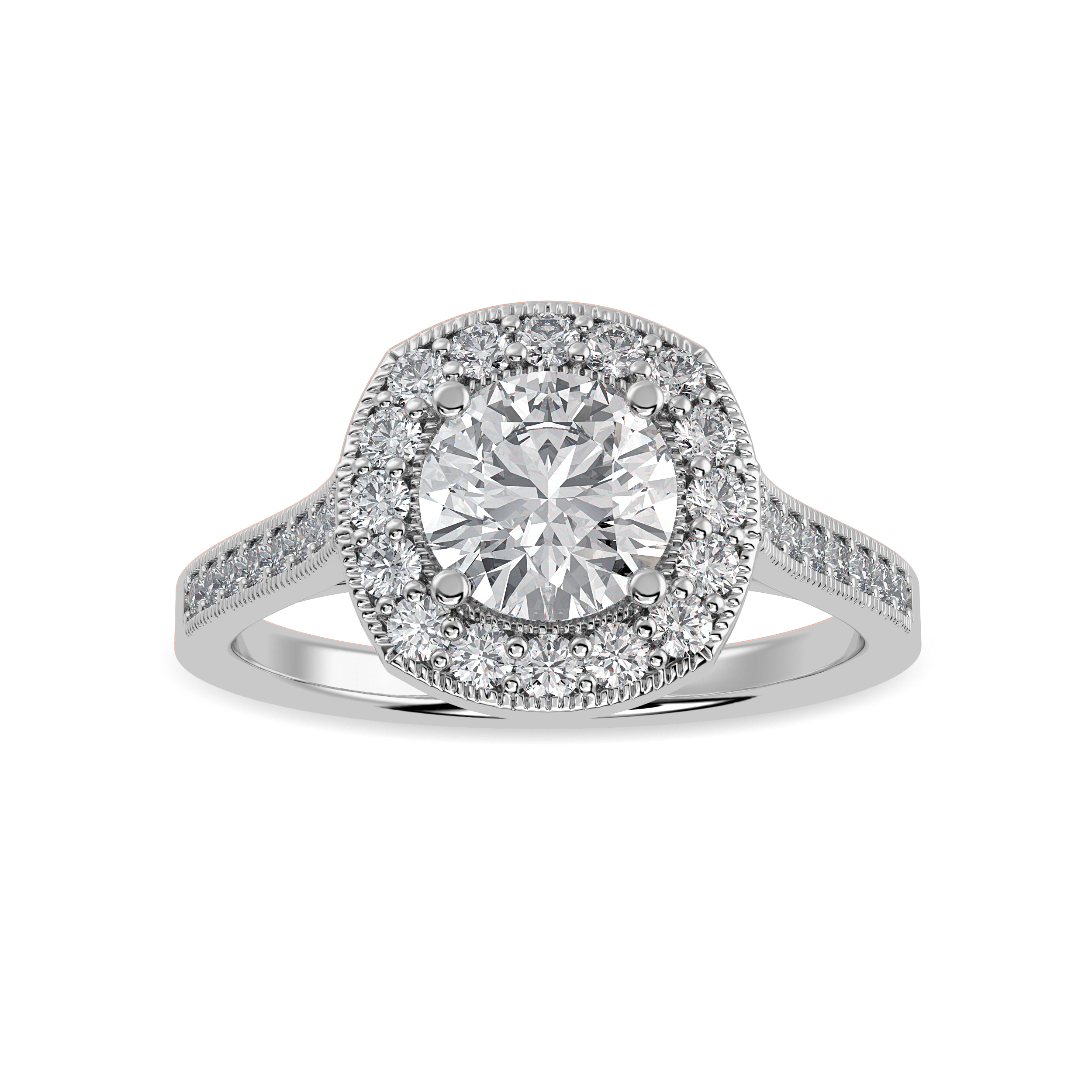 Divine Antique Halo Diamond Bridal Ring Set 1 Carat Princess Cut Diamond on  Gold - JeenJewels