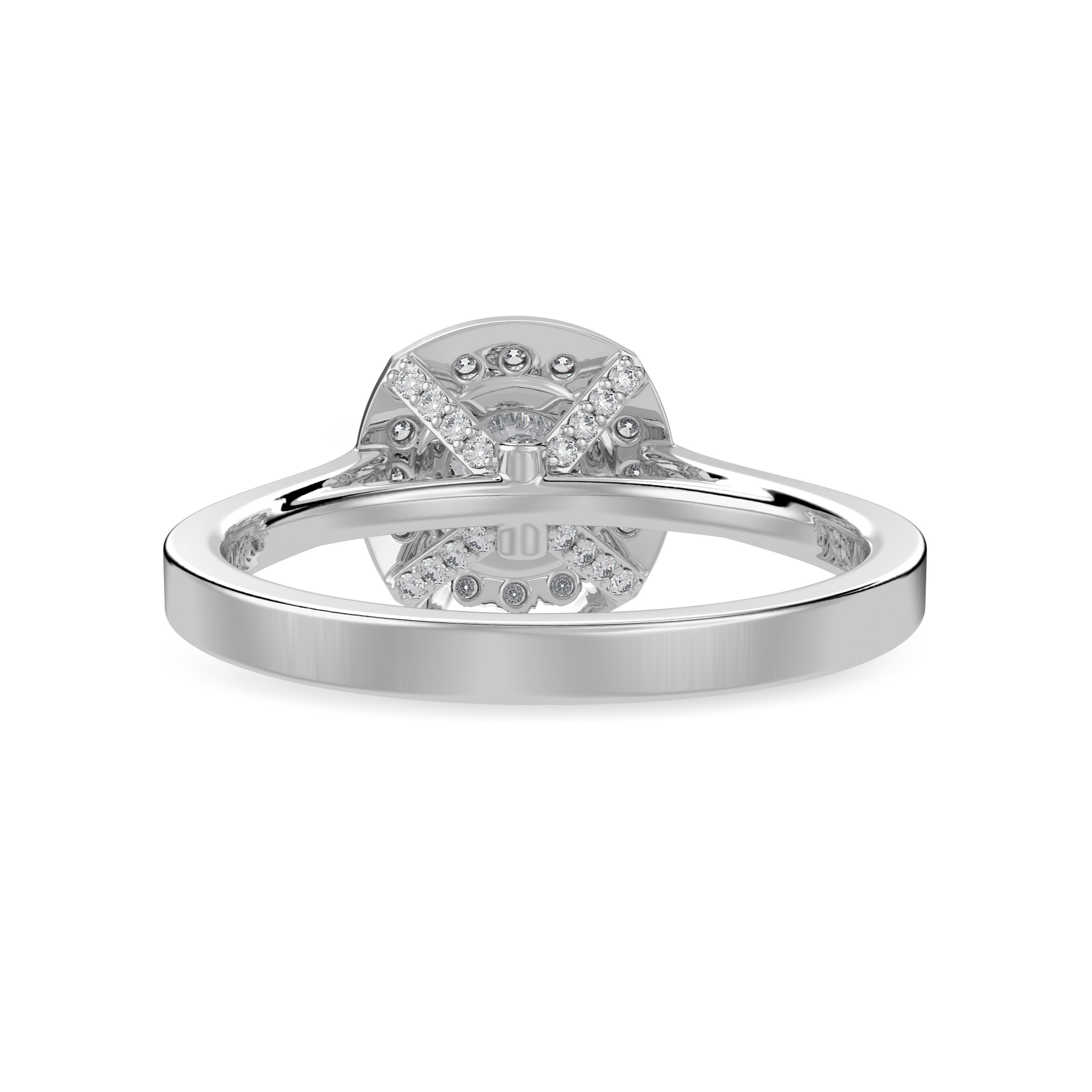 Jewelove™ Rings J VS / Women's Band only 1-Carat Solitaire Halo Diamond Shank Platinum Ring JL PT 1332-C