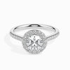 Jewelove™ Rings J VS / Women's Band only 1-Carat Solitaire Halo Diamond Shank Platinum Ring JL PT 19031-C