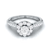 Jewelove™ Rings Women's Band only / VS J 1-Carat Solitaire Halo Diamond Shank Platinum Ring JL PT G 103-D