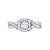 Jewelove™ Rings VS J / Women's Band only 1-Carat Solitaire Halo Diamond Single Twisted Shank Platinum Ring for Women JL PT RV RD 123-C