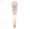 Jewelove™ Rings Women's Band only / VS J 1-Carat Solitaire Halo Diamond Split Shank Rose Gold Ring JL AU G 102R-C