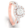 Jewelove™ Rings Women's Band only / VS J 1-Carat Solitaire Halo Diamond Twisted Shank 18K Rose Gold Ring JL AU G 101R-C
