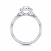 Jewelove™ Rings J VS / Women's Band only 1-Carat Solitaire Halo Diamond Twisted Shank Engagement Ring for Women JL PT G 101-C