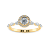Jewelove™ Rings Women's Band only / VS J 1-Carat Solitaire Halo Diamond with Marquise Cut Diamond Accents 18K Yellow Gold Ring JL AU 1278Y-C
