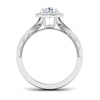 Jewelove™ Rings J VS / Women's Band only 1-Carat Solitaire Halo Platinum Twisted Shank Engagement Ring JL PT 6579-C