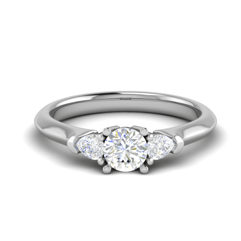 Jewelove™ Rings J VS / Women's Band only 1-Carat Solitaire Pear Cut Diamonds Accents Platinum Ring JL PT R3 RD 157-C
