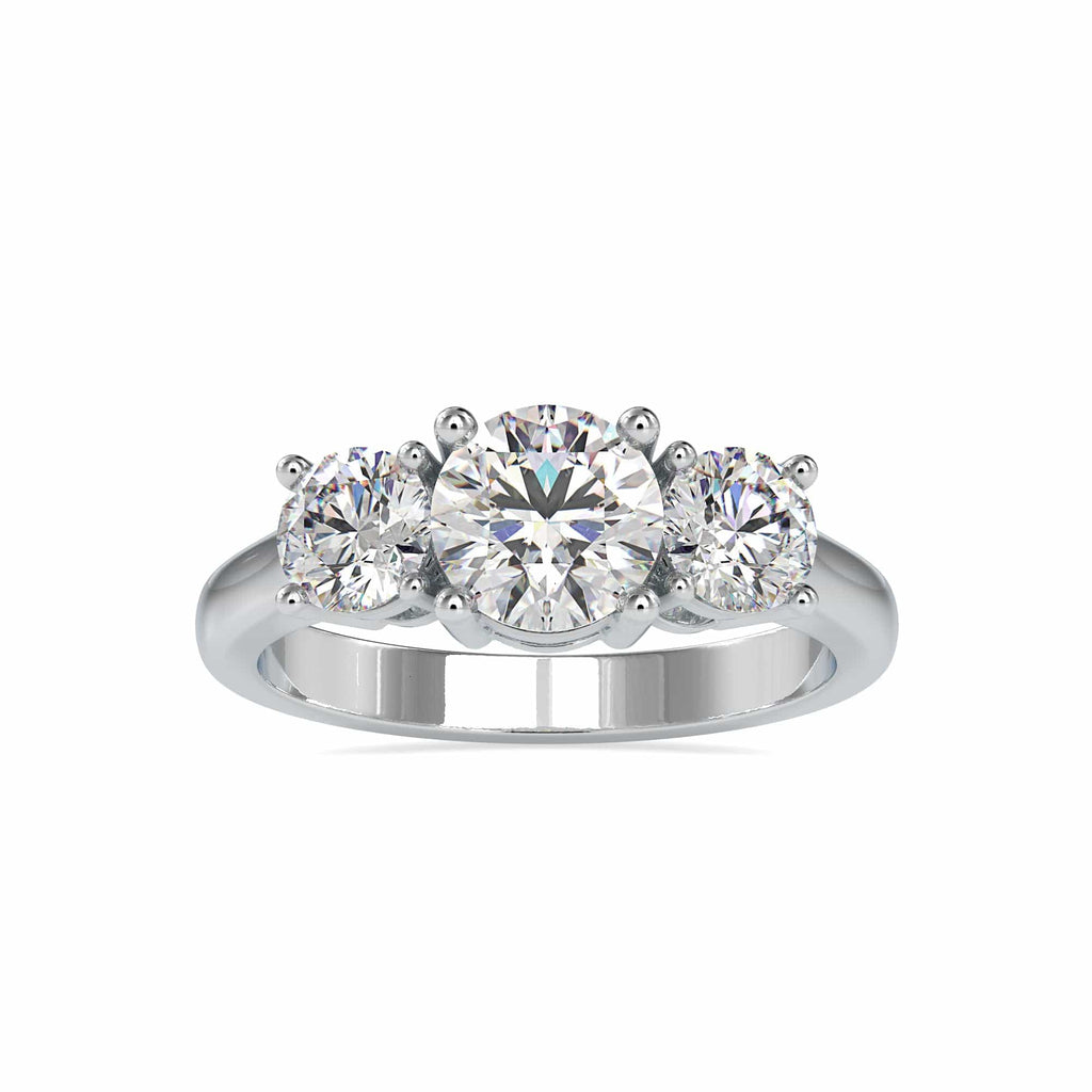 Jewelove™ Rings Women's Band only / VS J 1-Carat Solitaire Platinum Diamond Accent Engagement Ring JL PT 0058-C