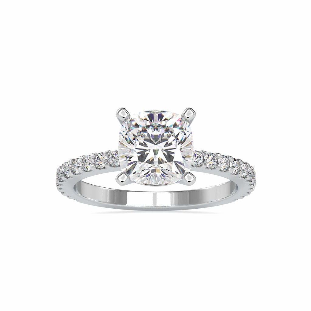 Jewelove™ Rings VS J / Women's Band only 1-Carat Solitaire Platinum Diamond Shank Engagement Ring JL PT 0052-C