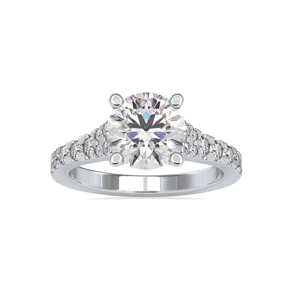 Jewelove™ Rings Women's Band only / VS J 1-Carat Solitaire Platinum Diamond Shank Engagement Ring JL PT 0100-C