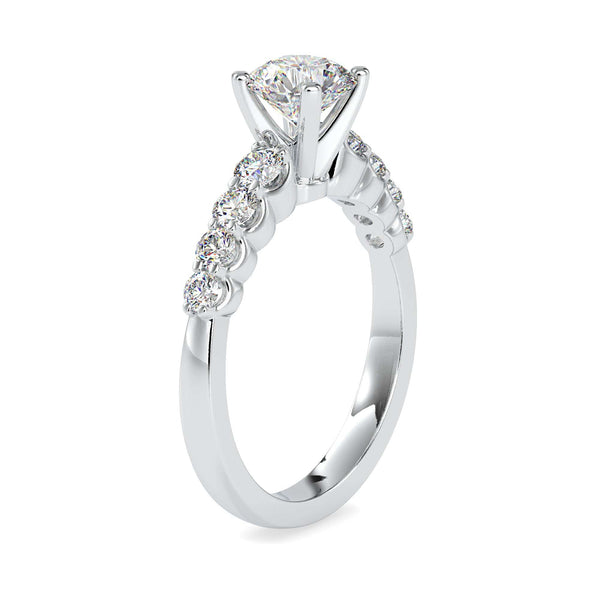 Jewelove™ Rings Women's Band only / VS J 1-Carat Solitaire Platinum Diamond Shank Engagement Ring JL PT 0119-C