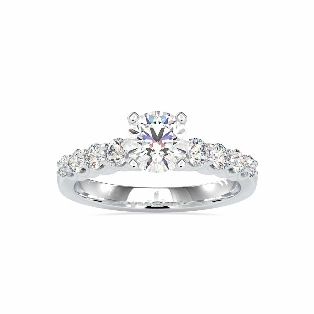 Jewelove™ Rings Women's Band only / VS J 1-Carat Solitaire Platinum Diamond Shank Engagement Ring JL PT 0119-C