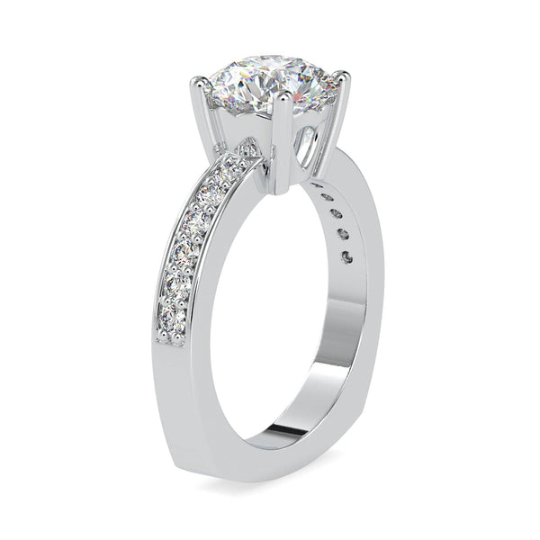 Jewelove™ Rings VS I / Women's Band only 1-Carat Solitaire Platinum Diamond Shank Ring JL PT 0167-C