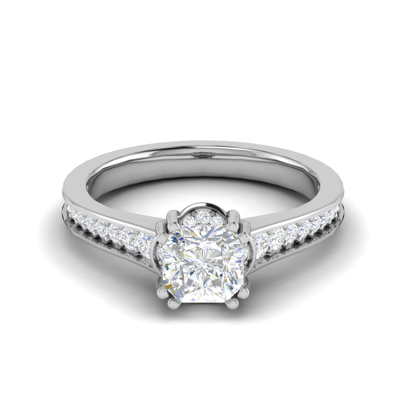 Jewelove™ J VS / Women's Band only 1-Carat Solitaire Platinum Diamond Shank Ring JL PT RH RD 100