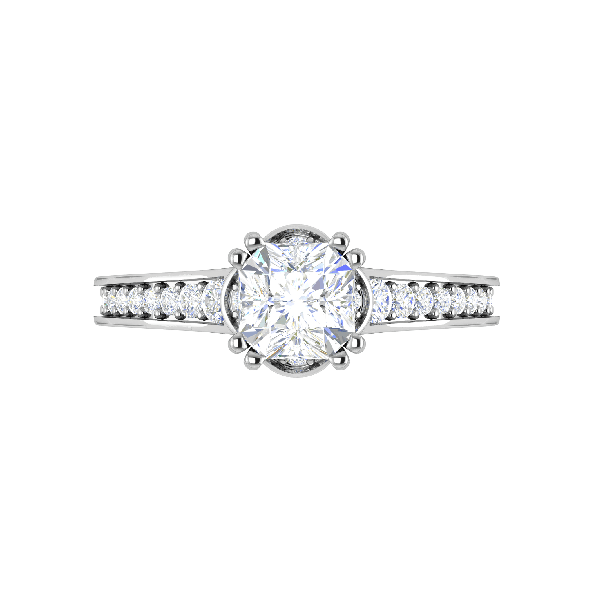 Jewelove™ J VS / Women's Band only 1-Carat Solitaire Platinum Diamond Shank Ring JL PT RH RD 100