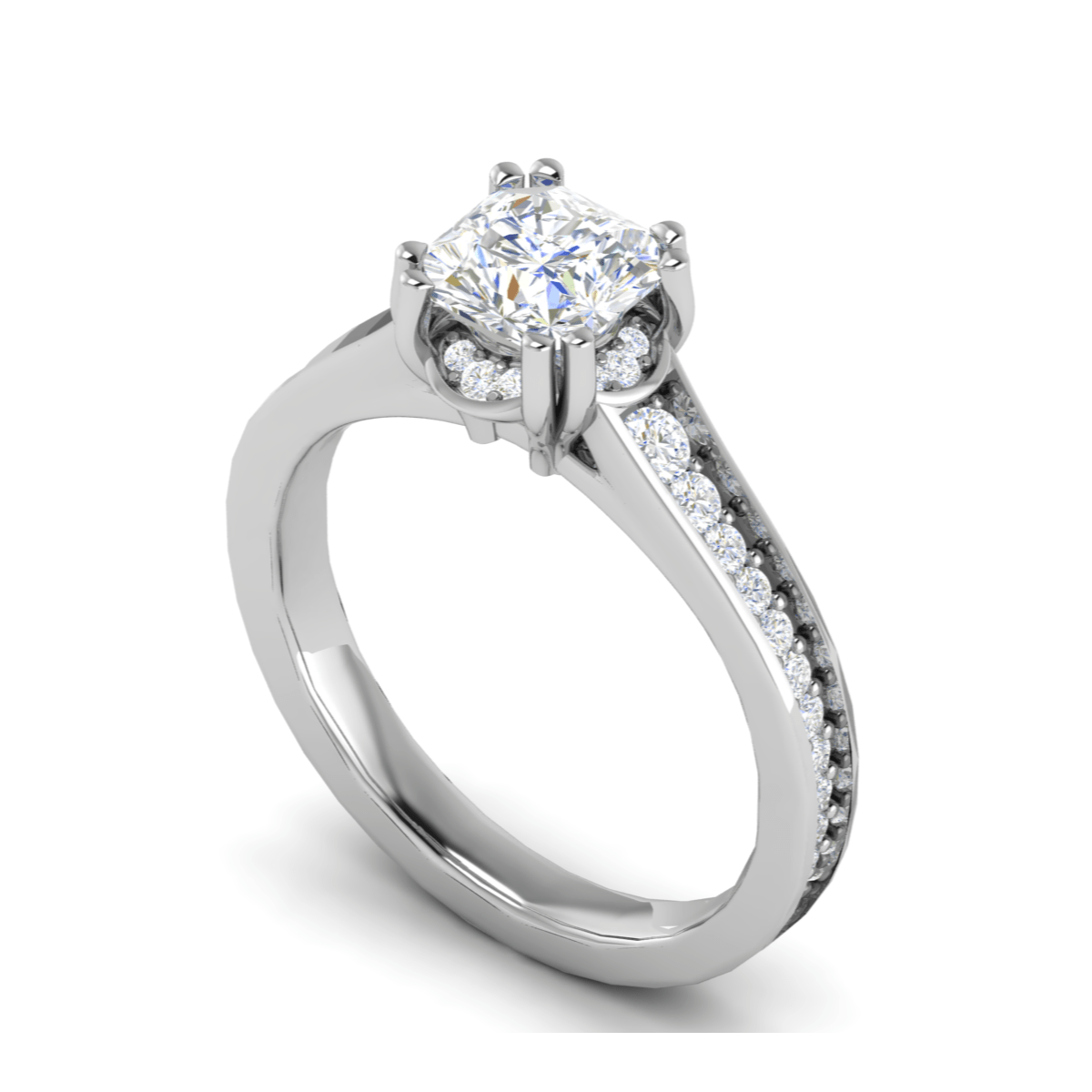Jewelove™ J VS / Women's Band only 1-Carat Solitaire Platinum Diamond Shank Ring JL PT RH RD 100