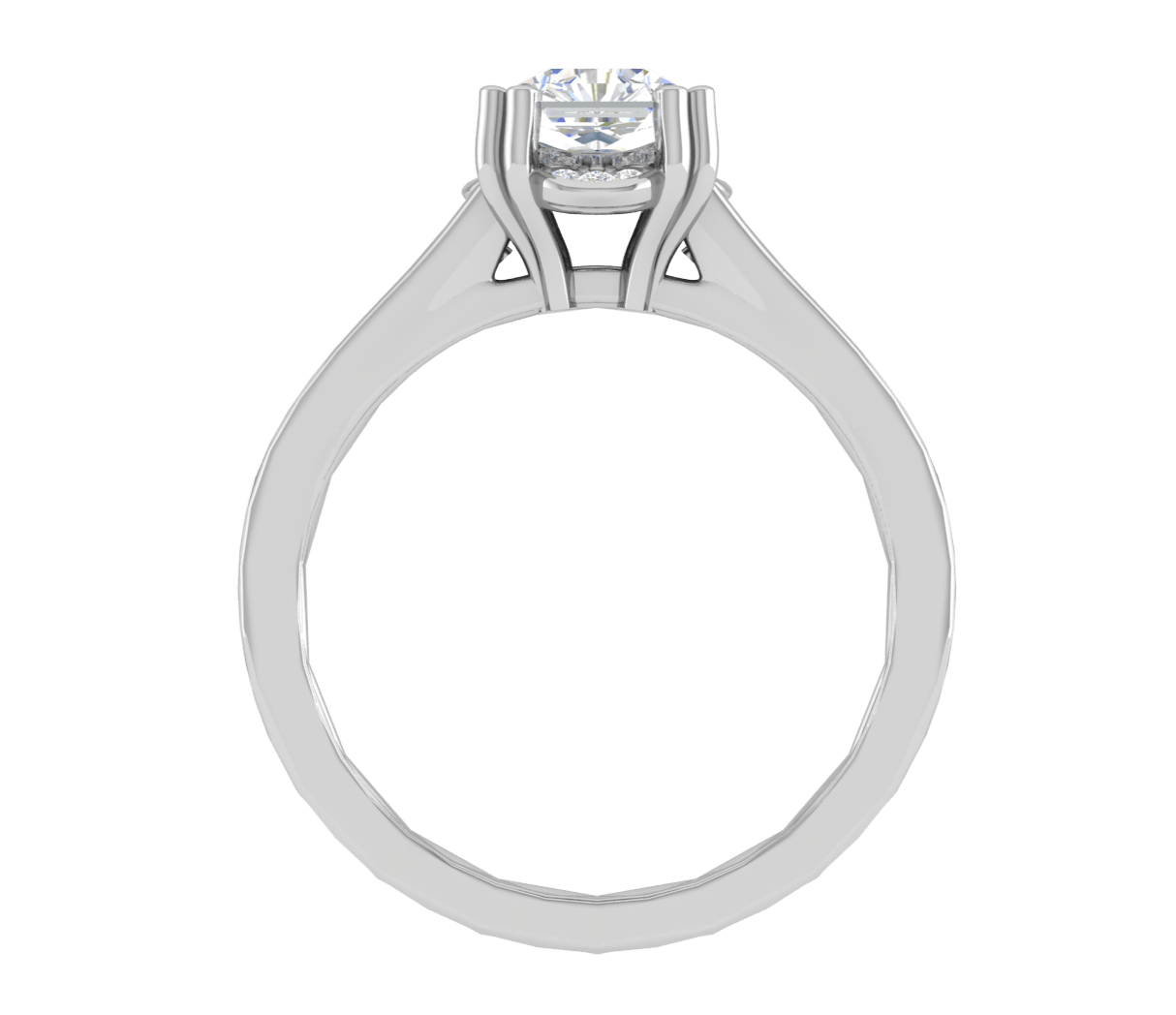 Jewelove™ J VS / Women's Band only 1-Carat Solitaire Platinum Diamond Shank Ring JL PT RH RD 100