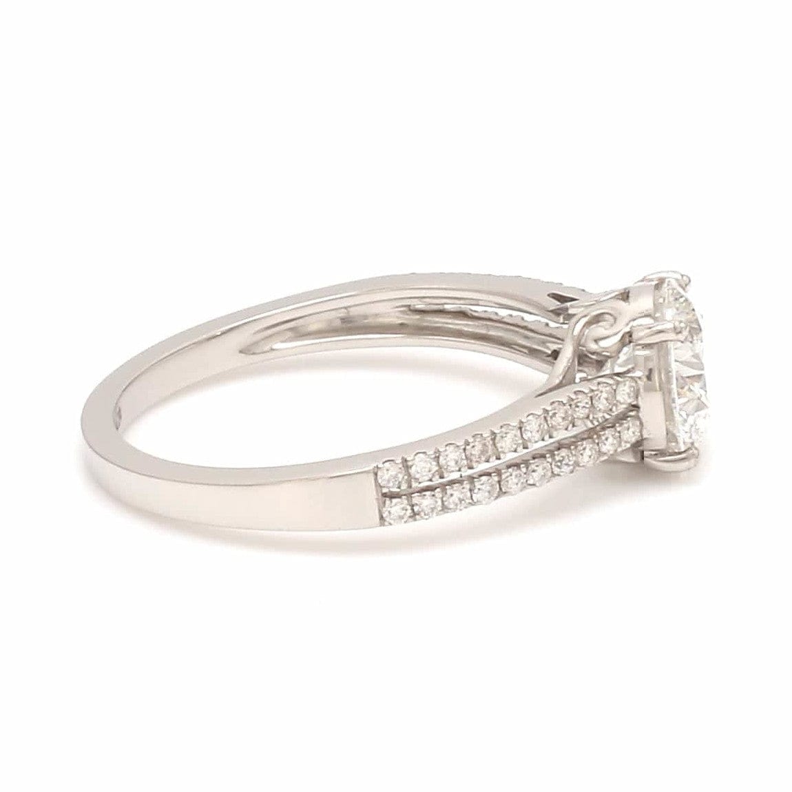 Jewelove™ Rings J VS / Women's Band only 1 Carat. Solitaire Platinum Diamond Split Shank Ring JL PT 1221