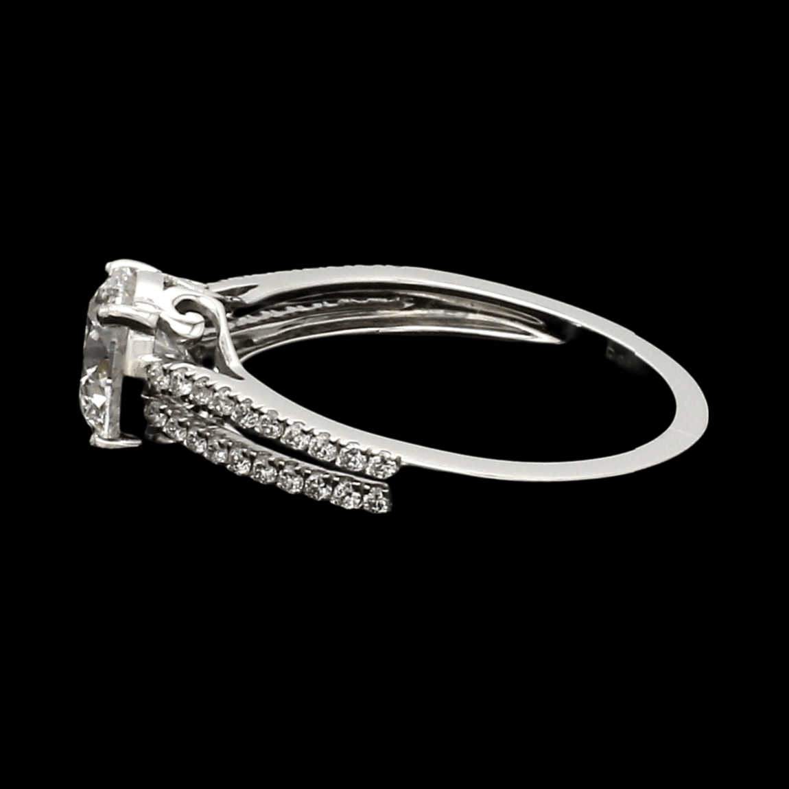 Jewelove™ Rings J VS / Women's Band only 1 Carat. Solitaire Platinum Diamond Split Shank Ring JL PT 1221