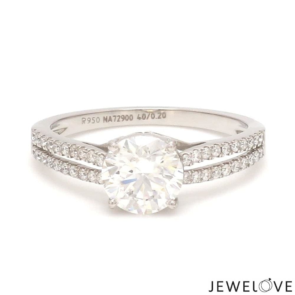Jewelove™ Rings J VS / Women's Band only 1 Carat. Solitaire Platinum Diamond Split Shank Ring JL PT 1221