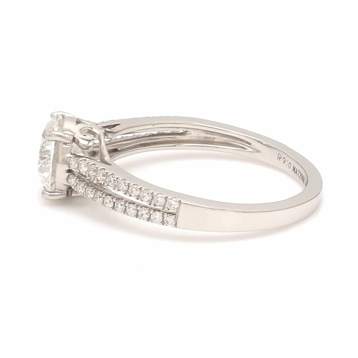 Jewelove™ Rings J VS / Women's Band only 1 Carat. Solitaire Platinum Diamond Split Shank Ring JL PT 1221